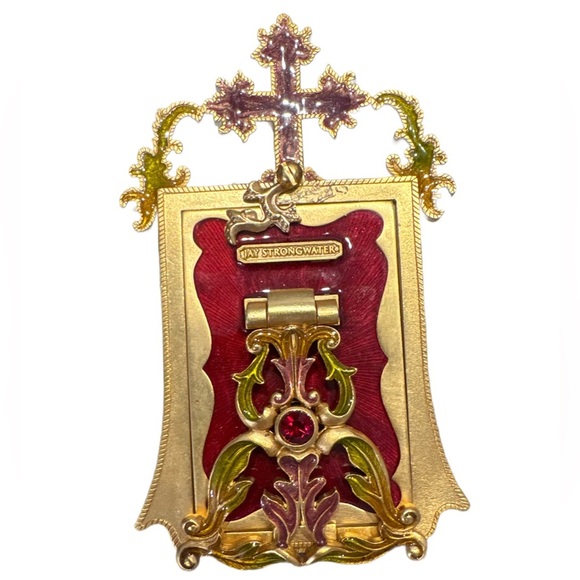 JAY STRONGWATER PAUL CROSS on CREST RED ENAMEL SWAROVSKI CRYSTALS FRAME
NEW
5029 - Picture 3 of 4